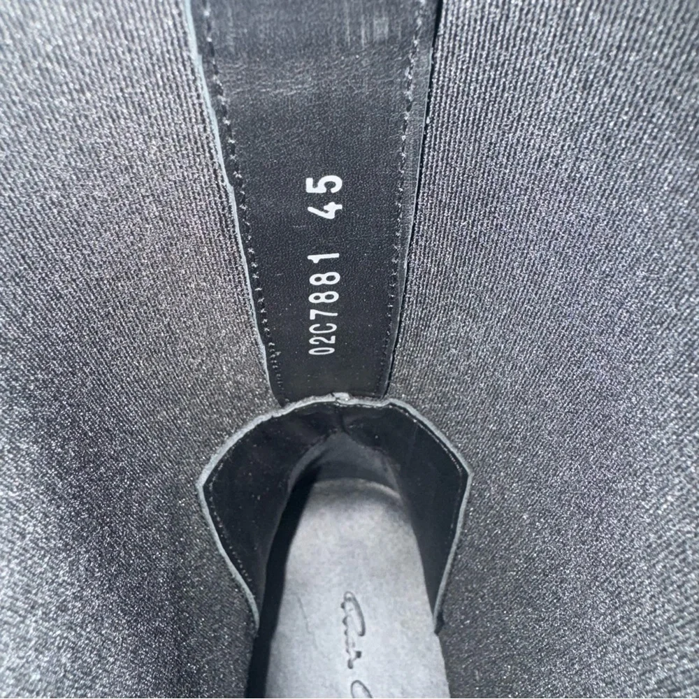 Rick Owens Beatle Bozo Tractor Black Leather Chelsea Platform Boots